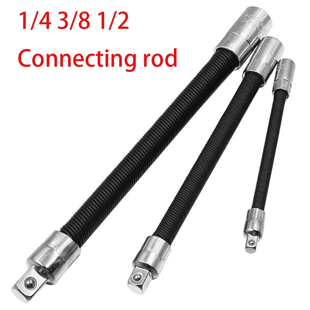 1/4 3/8 1/2 Impact Socket Set Flexible Extension Rod Drive Adapter Socket Spanner Mechanical Workshop Tool For Wrench Automotive