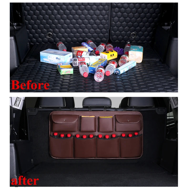 Rear Seat Back Storage Bag - Multi Pocket Trunk Organizer