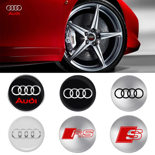 4Pcs 56/60/65mm Car Aluminum Wheel Hub Cap Emblem Stickers Accessories For Audi