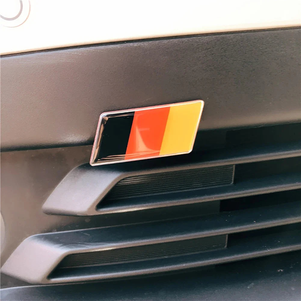 German Flag Grille Emblem Badge for Volkswagen Scirocco GOLF 7 Golf 6 Polo GTI VW Tiguan for Audi A4 A6 Car Accessories