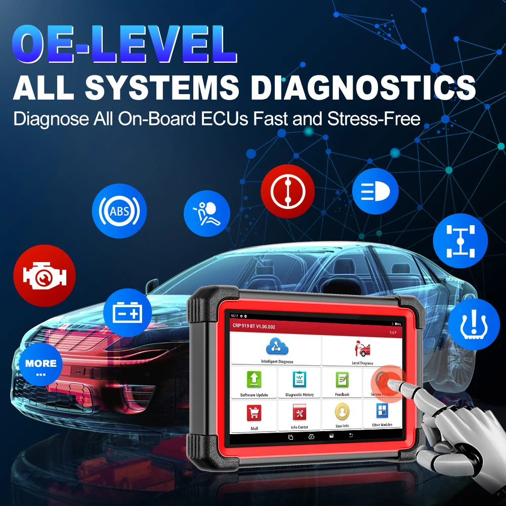 LAUNCH X431 CRP919E BT OBD2 Scanner CAN FD DOIP 31 Reset Full System ECU Coding Auto Car Bidirectional Diagnostic scan Tools