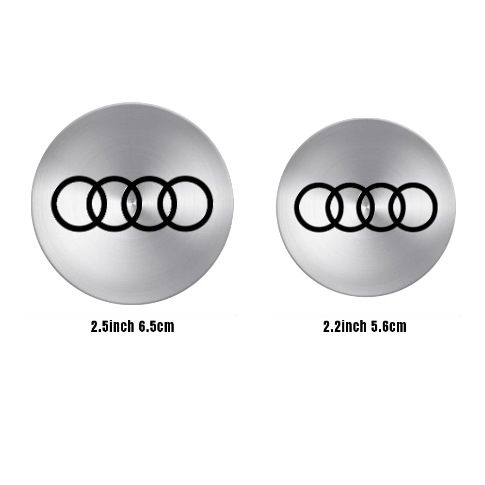 4Pcs 56/60/65mm Car Aluminum Wheel Hub Cap Emblem Stickers Accessories For Audi