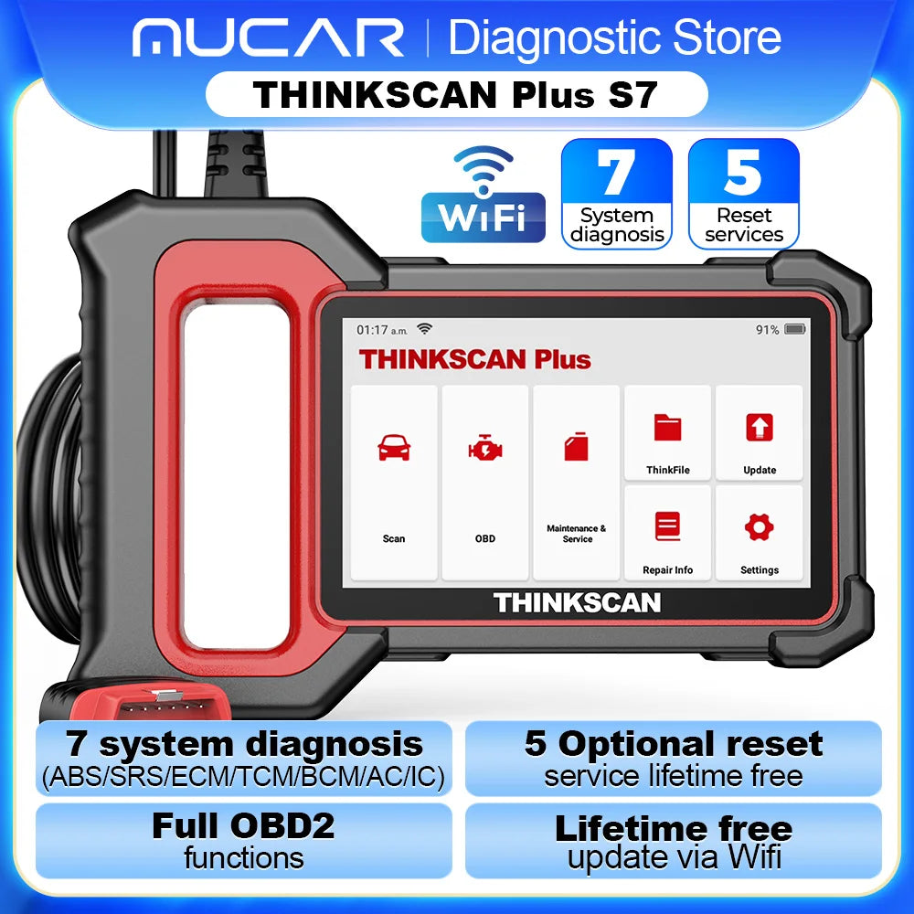 THINKCAR Thinkscan Plus S7/S6/S4 OBD2 Diagnostic Tools Transmission /ABS/SRS Diagnosis Code Reader Automotive obd 2 Scanner